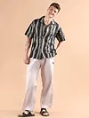 Brown and Black Printed Cuban Shirt